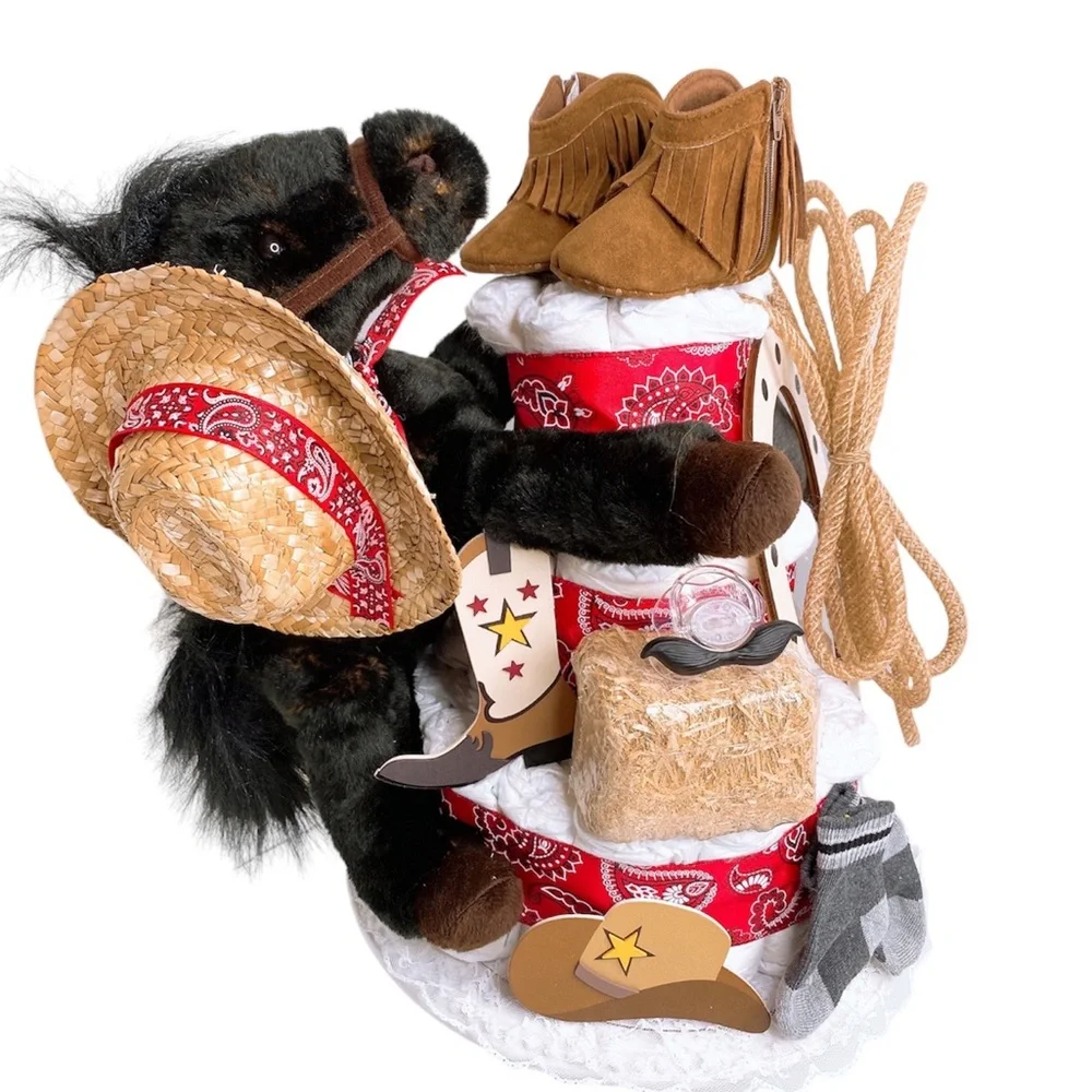 Wild West Diaper Cake, Western Cowboy Diaper Cake